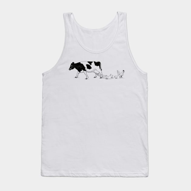 Cow vs. Chicken Tank Top by 319heads